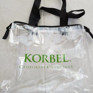 Korbel Clear Tote Bag California Champagne Zippered 12x12x6" Concerts Festivals